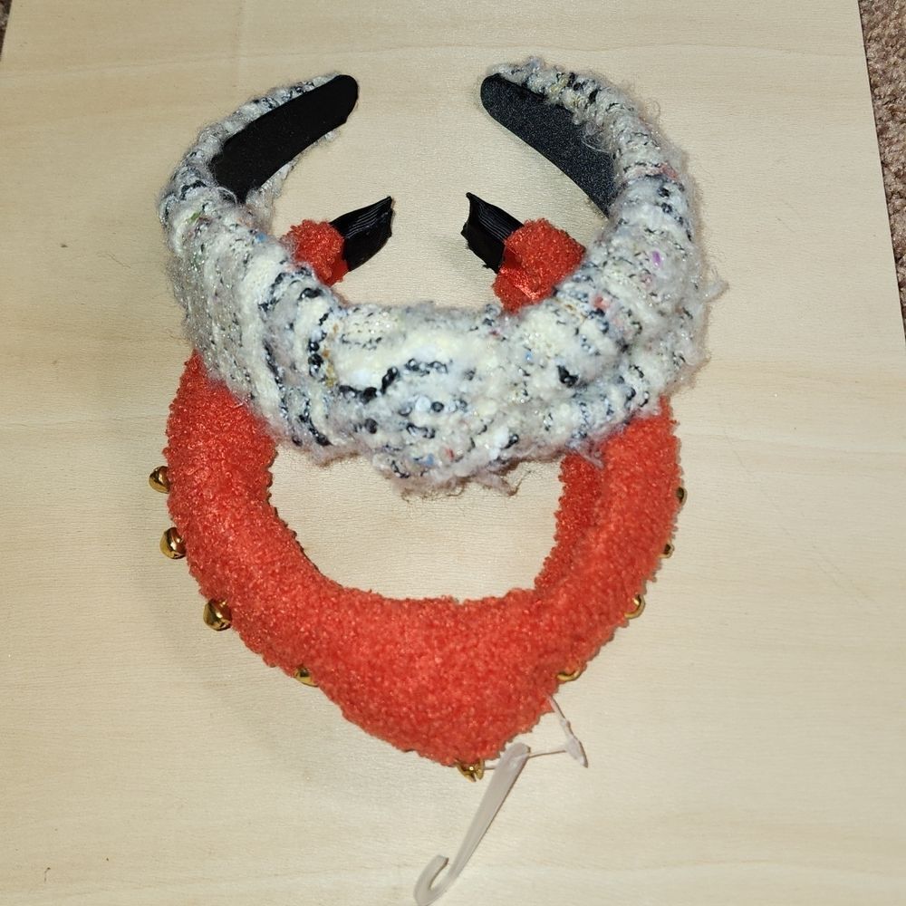 Fa la la la Red with gold stud and a sweater style headband 2 for 1